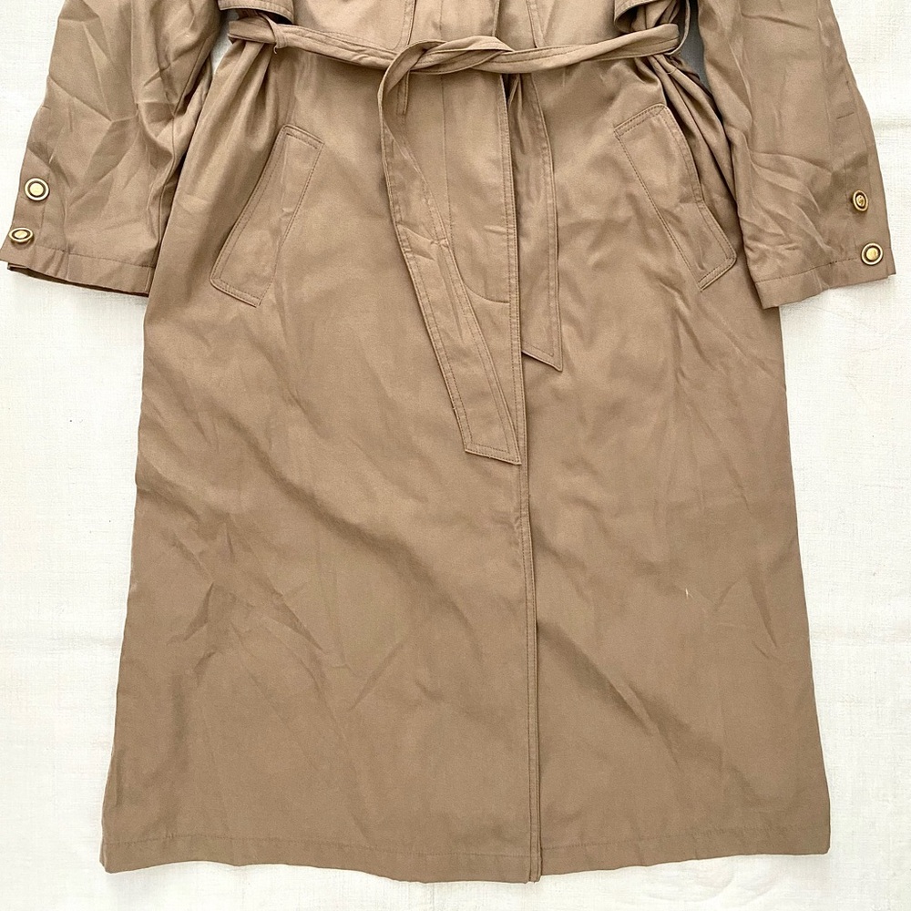 VTG Tan Trench Coat Jacket - Picture 4 of 8
